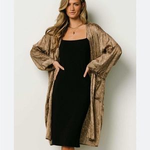 Baltic Born Stanton Satin Burnout Taupe kimono